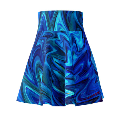 All Over Prints - Blue Vortex Skater Skirt - Acid Daddy