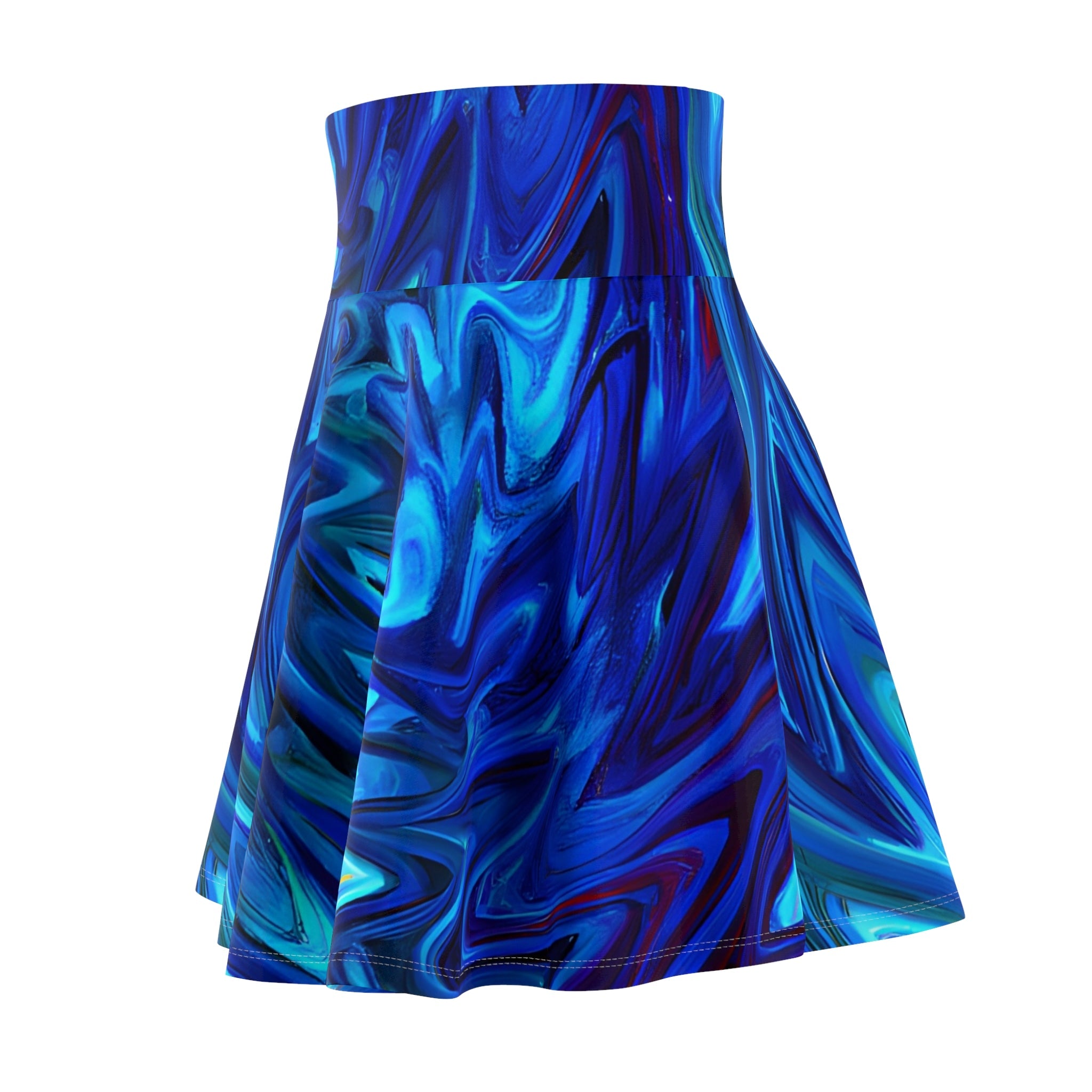 All Over Prints - Blue Vortex Skater Skirt - Acid Daddy