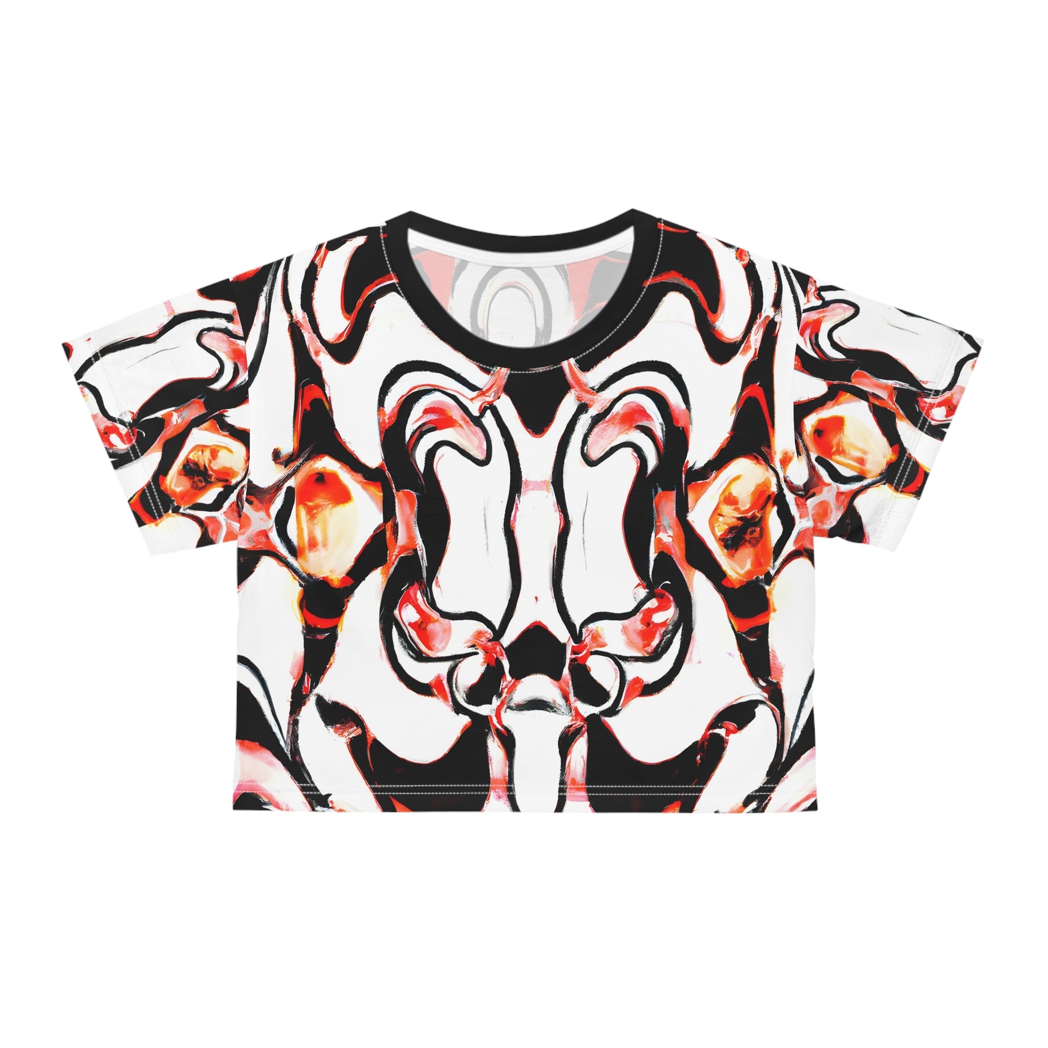 All Over Prints - Crimson Rage Crop Top Tee - Acid Daddy