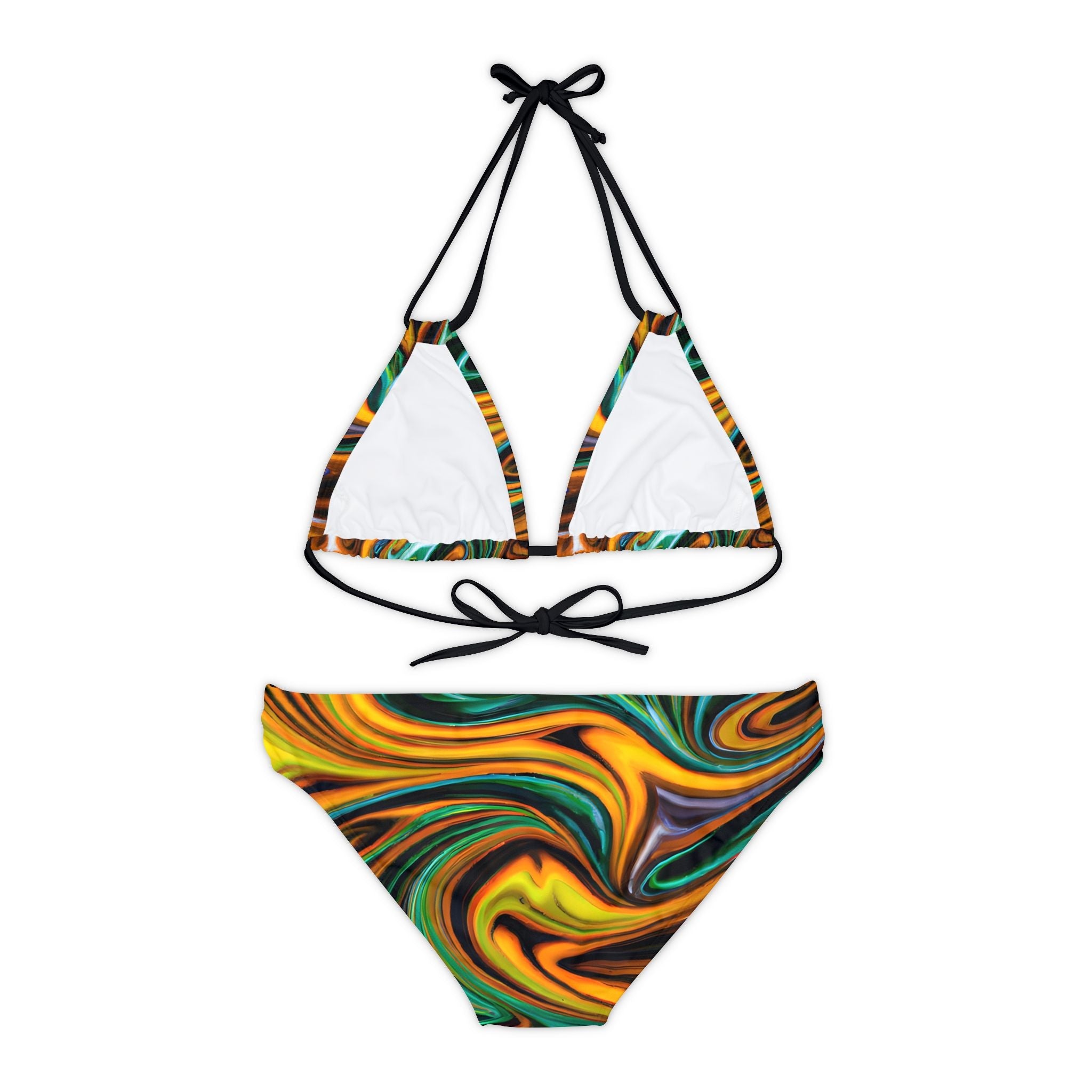 All Over Prints - Golden Greens Strappy Bikini - Acid Daddy