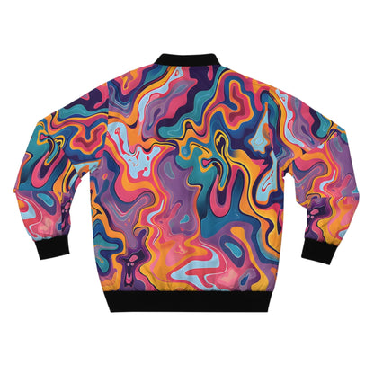 All Over Prints - Men's Psychedlic Peach Lilac Bomber Jacket - Acid Daddy