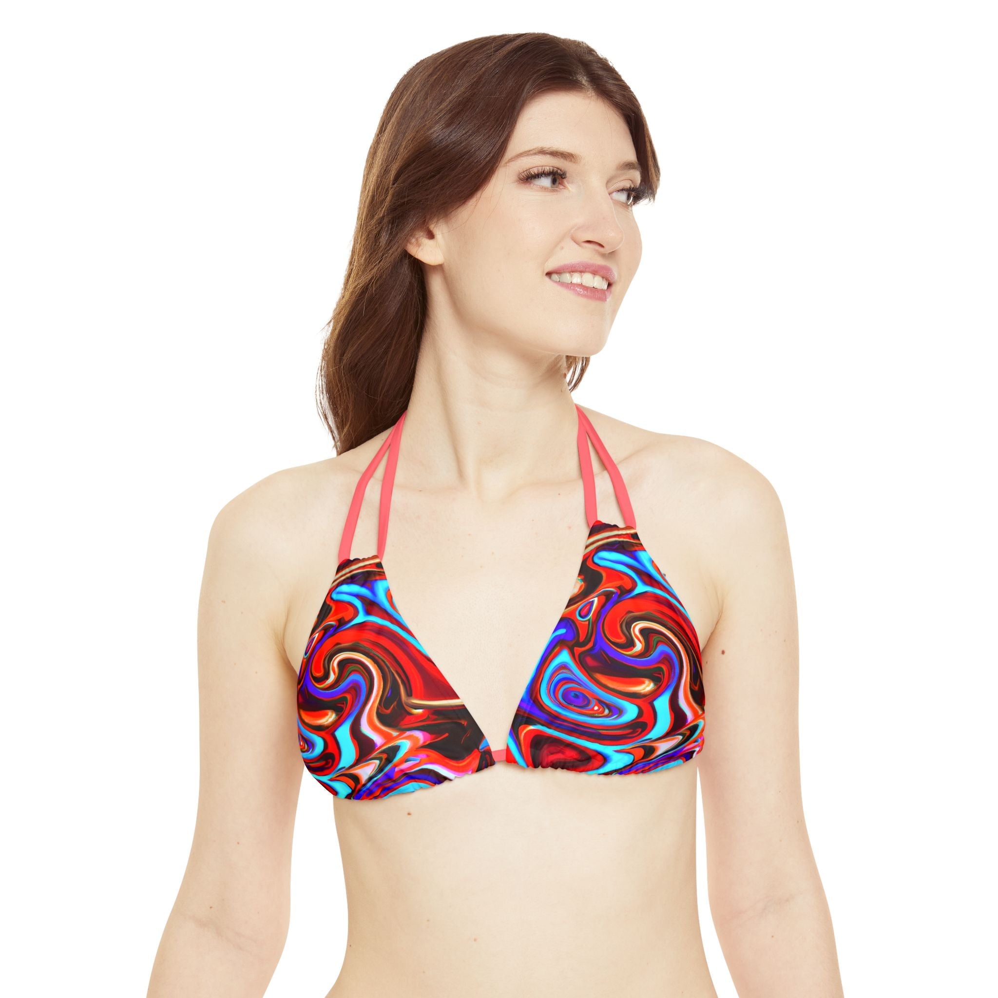 All Over Prints - Red Vortex Strappy Bikini - Acid Daddy