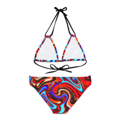 All Over Prints - Red Vortex Strappy Bikini - Acid Daddy