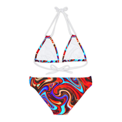 All Over Prints - Red Vortex Strappy Bikini - Acid Daddy