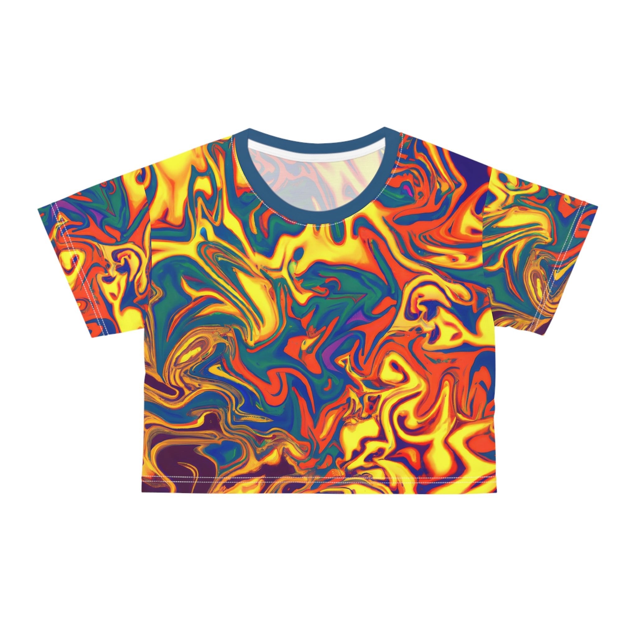 All Over Prints - Wicked Waves Crop Top Tee - Acid Daddy