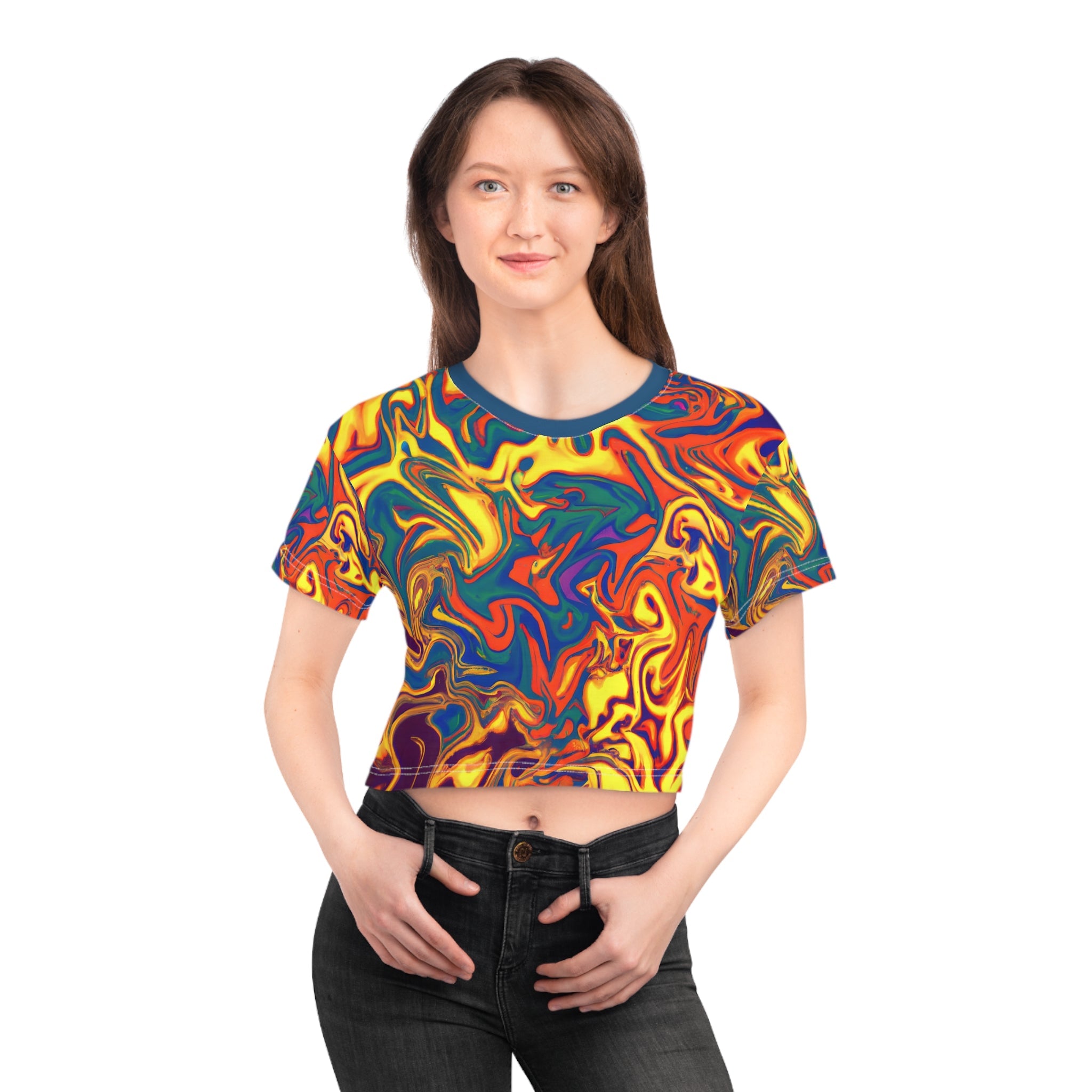 All Over Prints - Wicked Waves Crop Top Tee - Acid Daddy