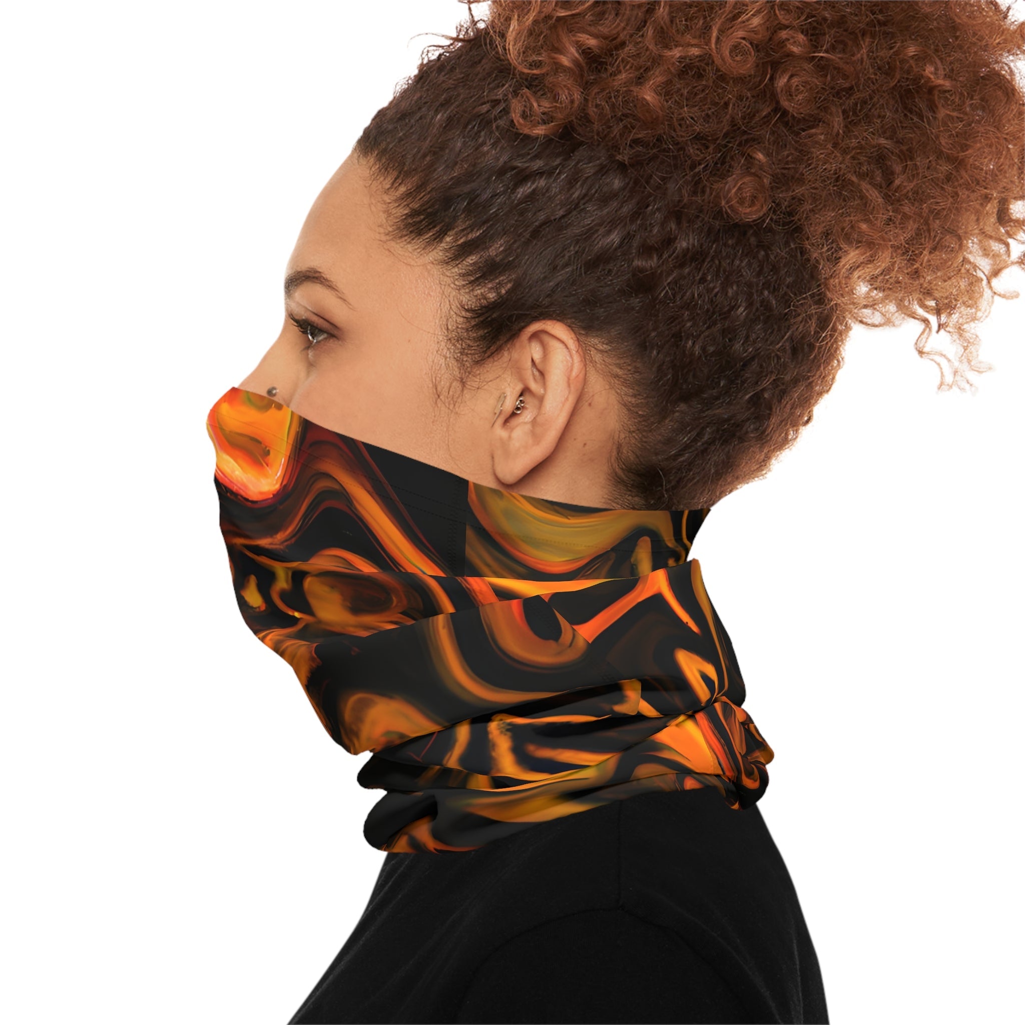 Gaiters - Black Flame Swirl Lightweight Neck Gaiter - Acid Daddy