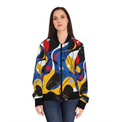 Bomber Jackets - Abstract Blue Bomber Jacket - Acid Daddy