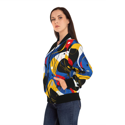 Bomber Jackets - Abstract Blue Bomber Jacket - Acid Daddy