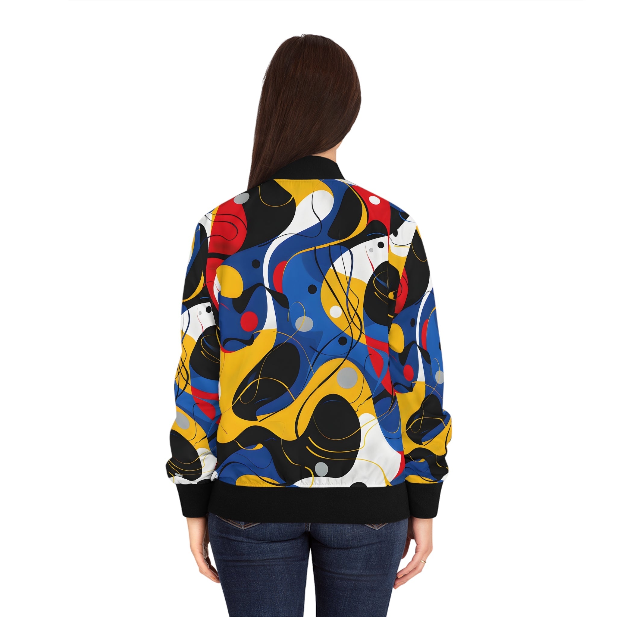 Bomber Jackets - Abstract Blue Bomber Jacket - Acid Daddy