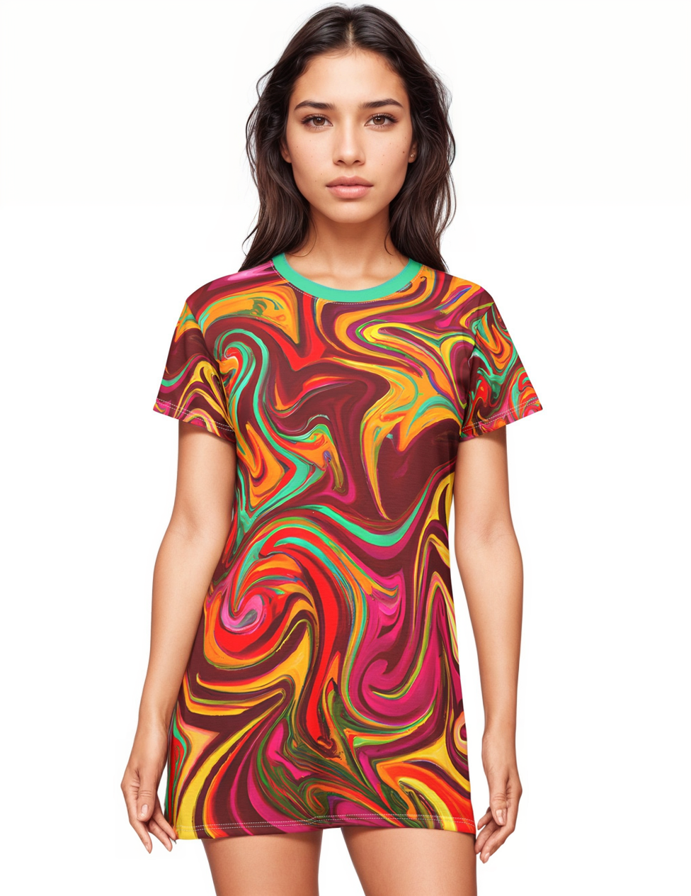 All Over Prints - Hawaiian Breeze T - Shirt Dress - Acid Daddy