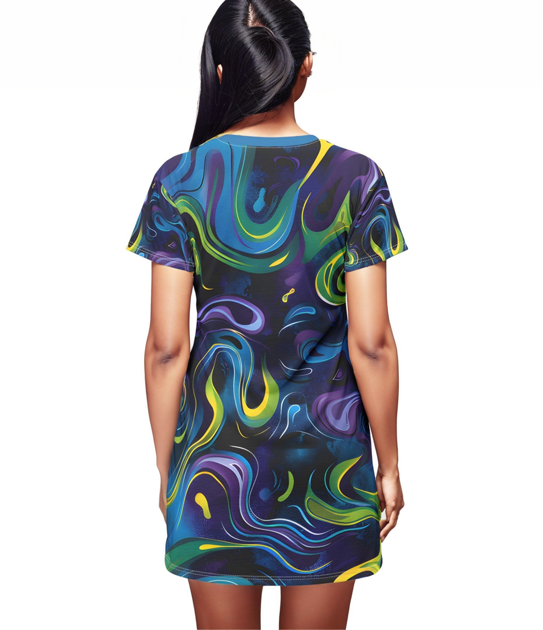 T - Shirt Dresses - Turquoise Mystery T - Shirt Dress - Acid Daddy