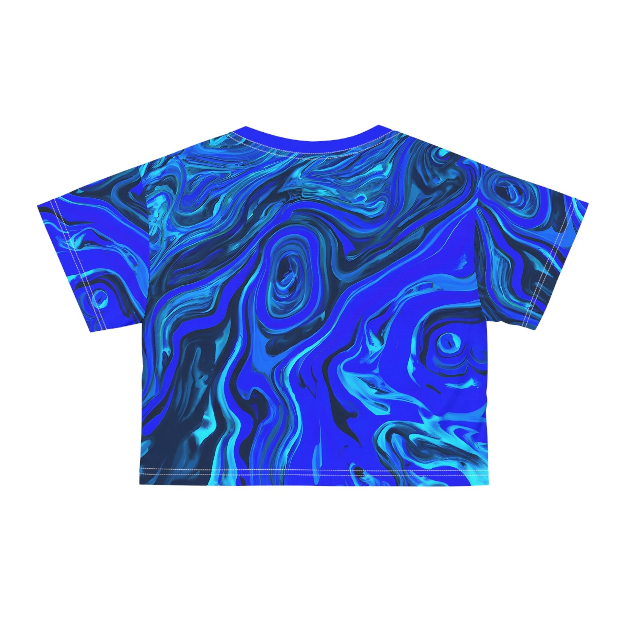 Crop Top Tees - Blue Ice Crop Top Tee - Acid Daddy