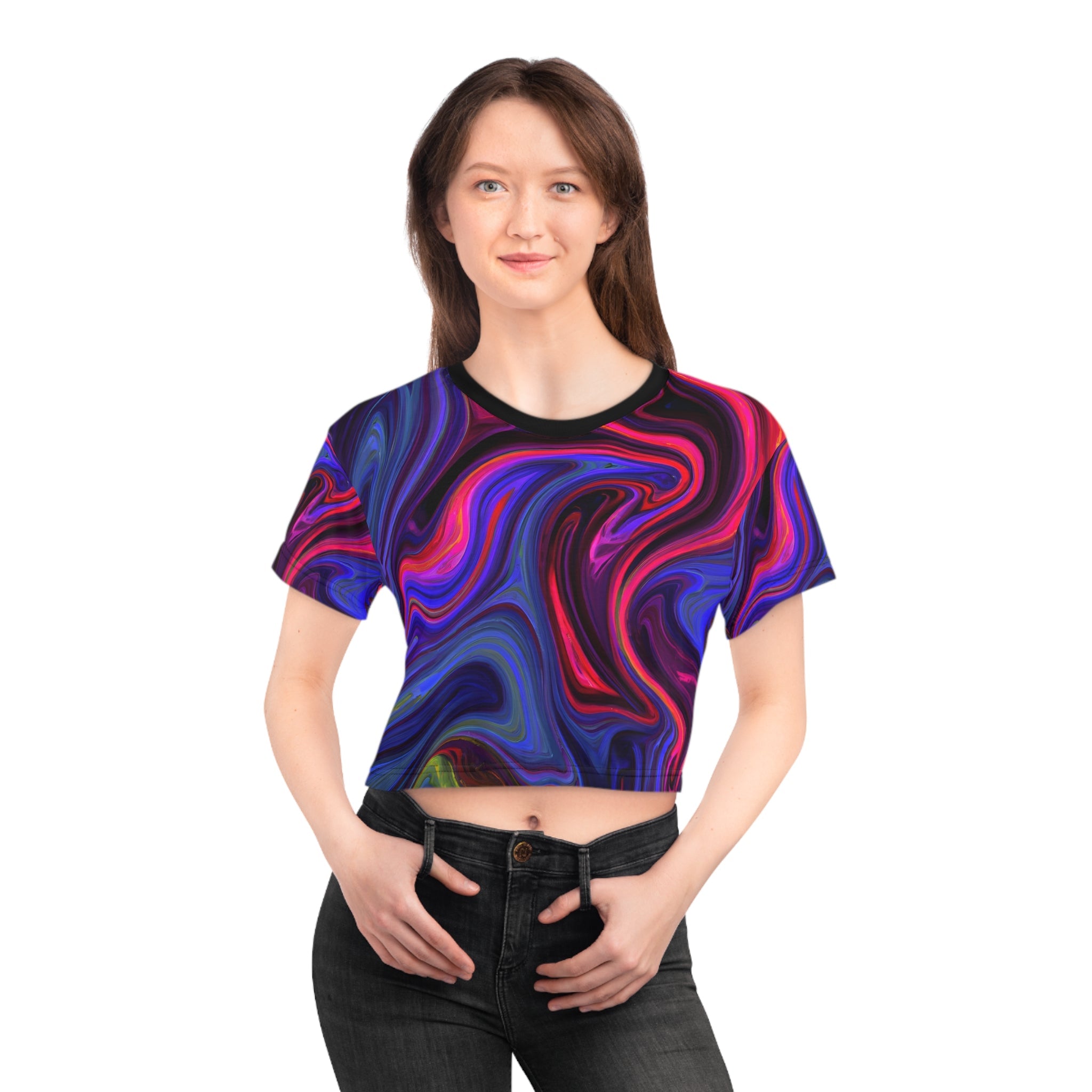 Crop Top Tees - Violet Depths Crop Top Tee - Acid Daddy