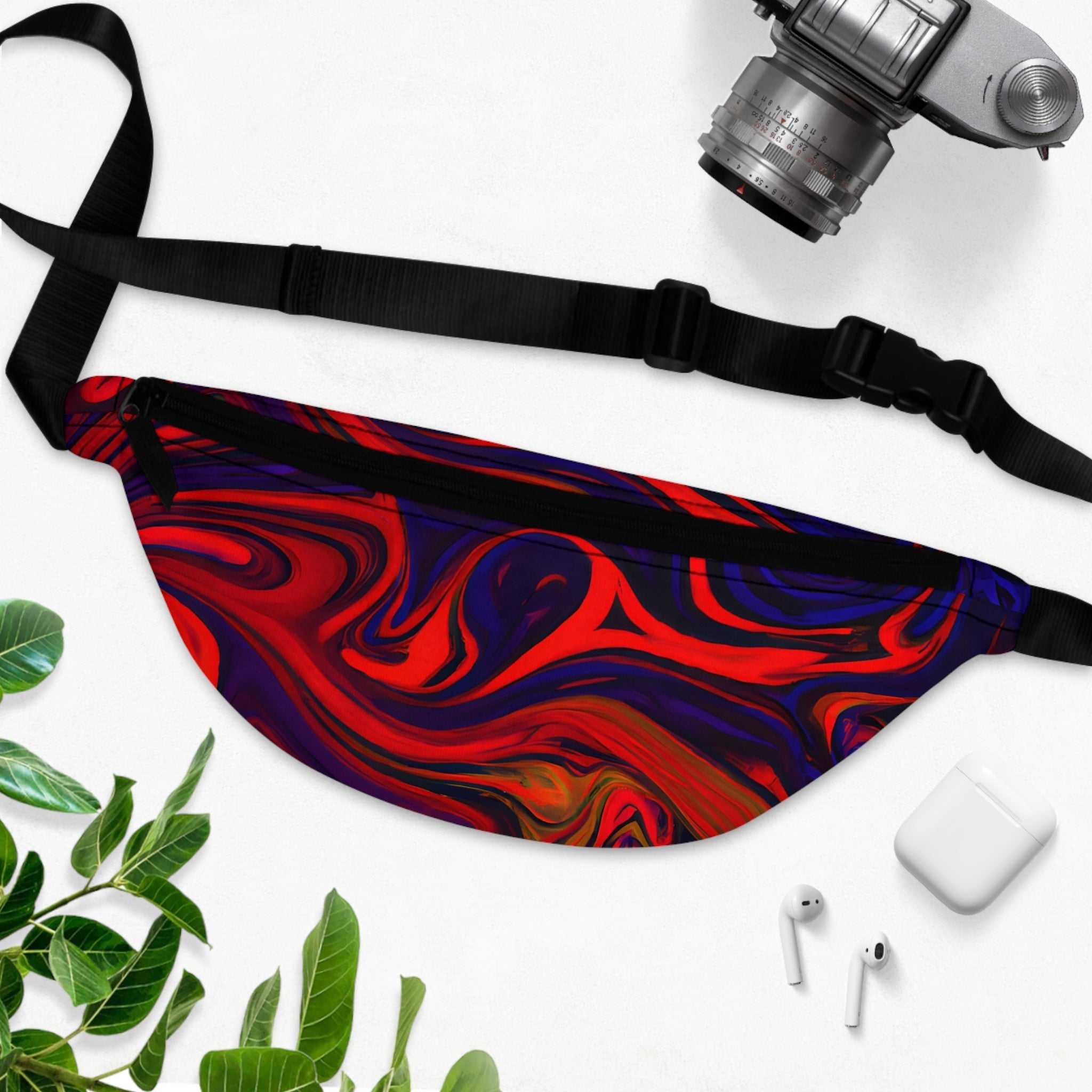 Fanny Packs - Enigmatic Red Rave Festival Fanny Pack (Medium) - Acid Daddy