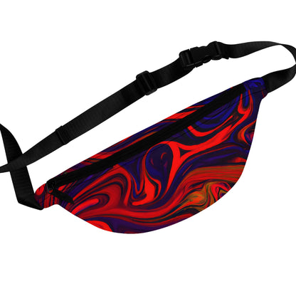 Fanny Packs - Enigmatic Red Rave Festival Fanny Pack (Medium) - Acid Daddy