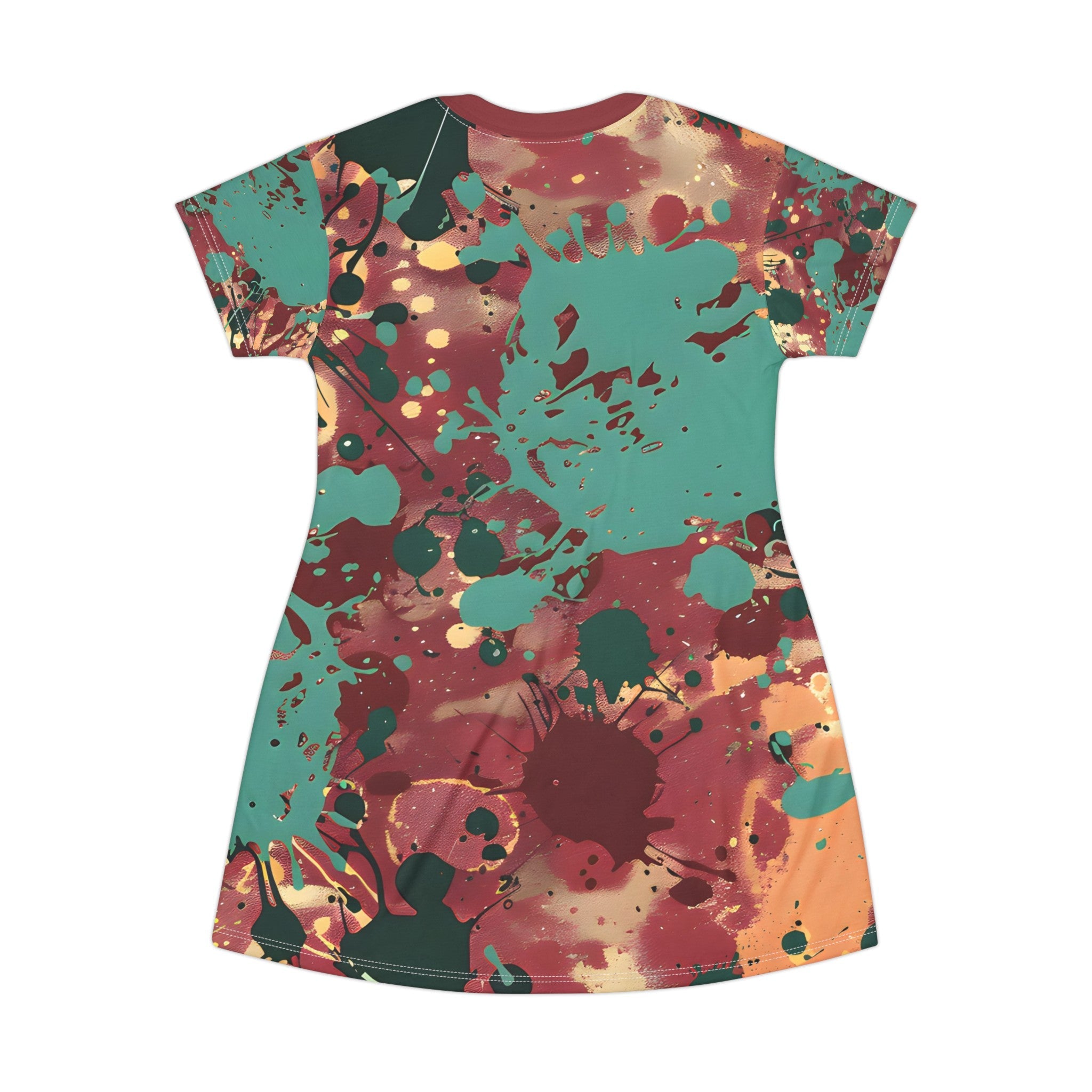 Festival Dresses - Marsala Splash T - Shirt Dress - Acid Daddy