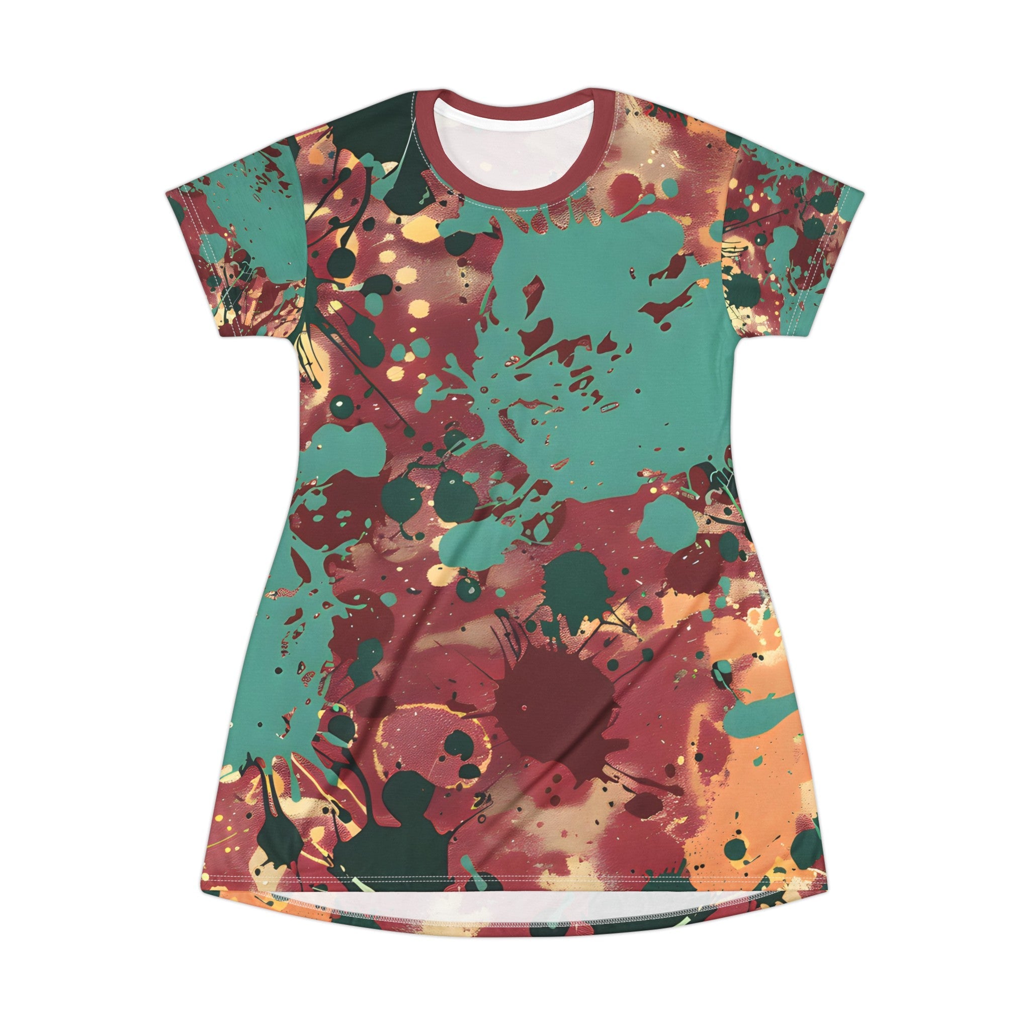 Festival Dresses - Marsala Splash T - Shirt Dress - Acid Daddy