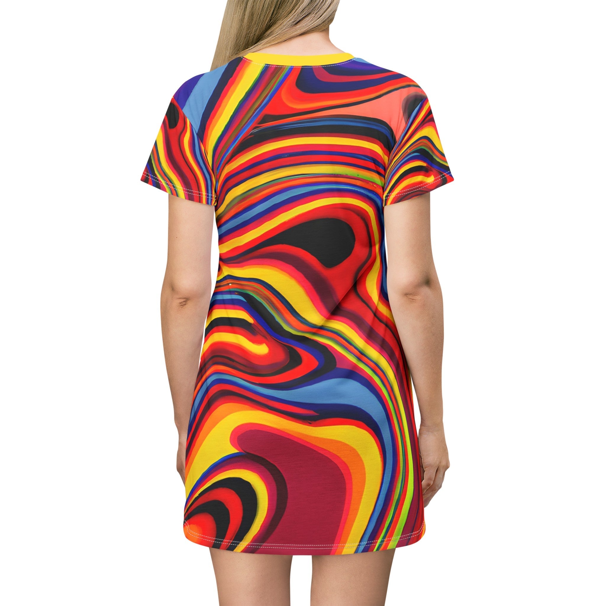 Festival Dresses - Retro Swirl T - Shirt Dress - Acid Daddy