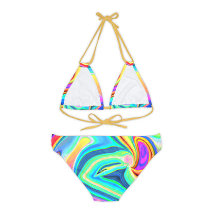 All Over Prints - Women's Aqua Dance Strappy Bikini - Acid Daddy