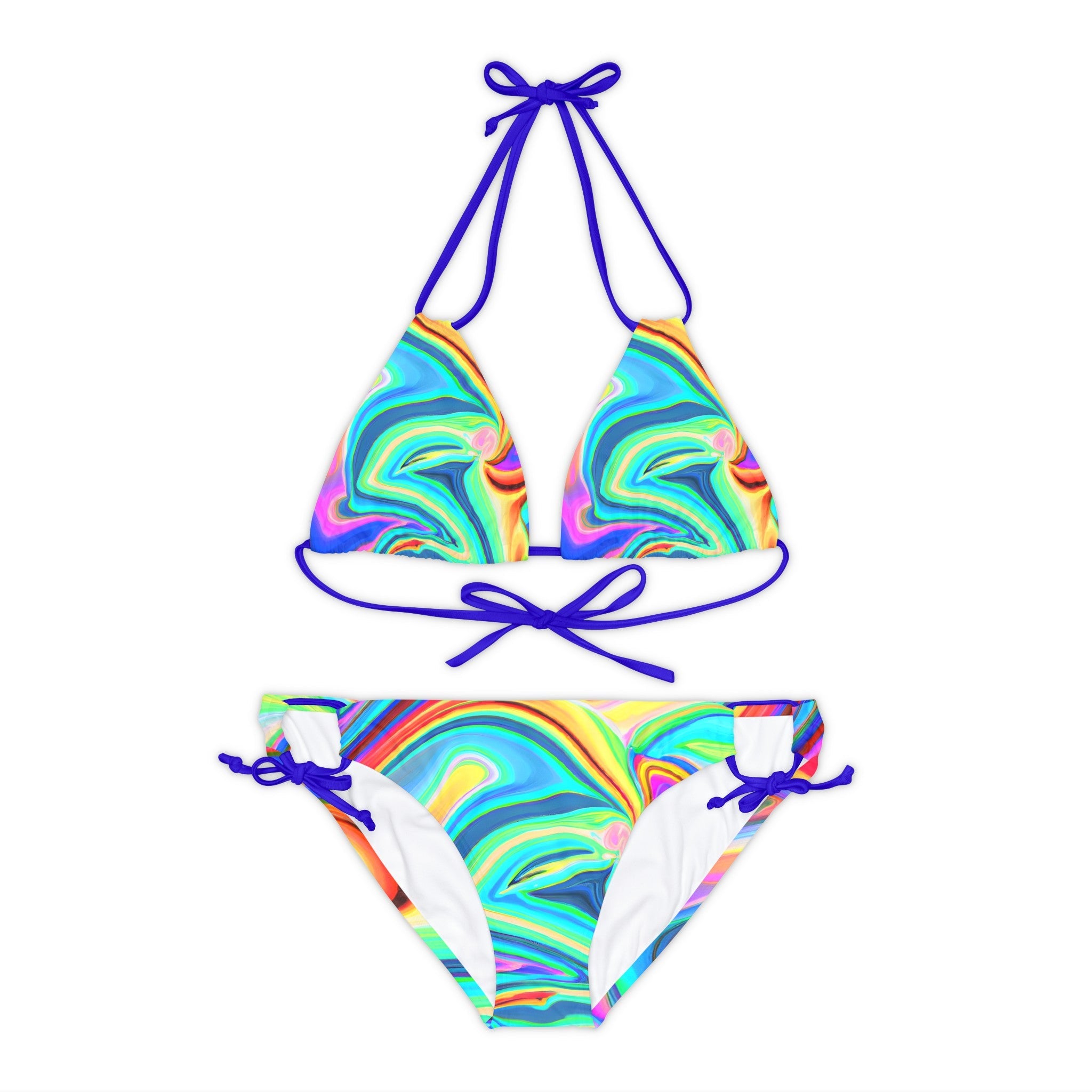 All Over Prints - Women's Aqua Dance Strappy Bikini - Acid Daddy