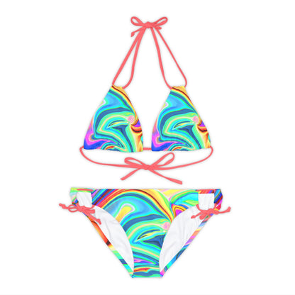 All Over Prints - Women's Aqua Dance Strappy Bikini - Acid Daddy