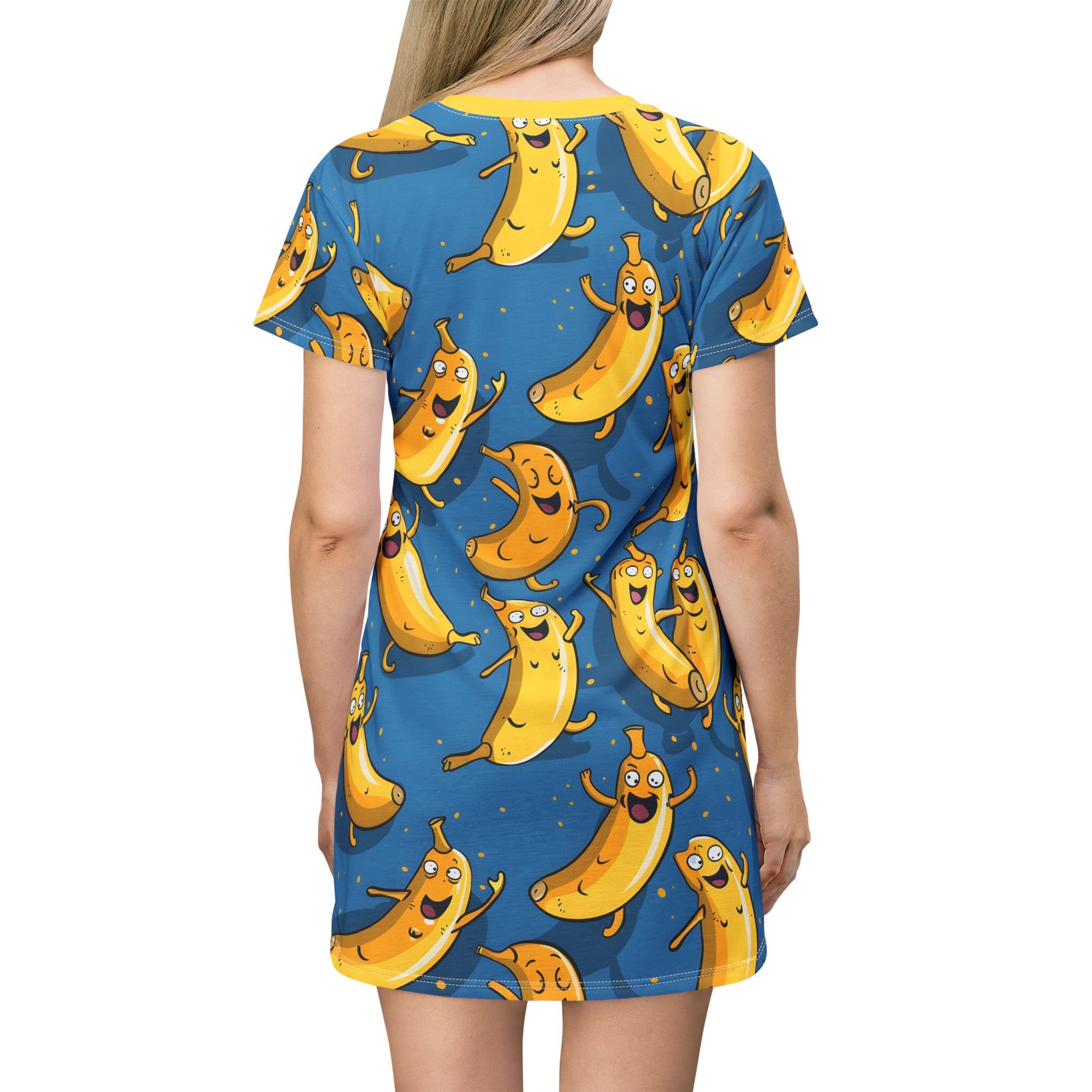 Festival Dresses - Banana Blue Bliss T - Shirt Dress - Acid Daddy