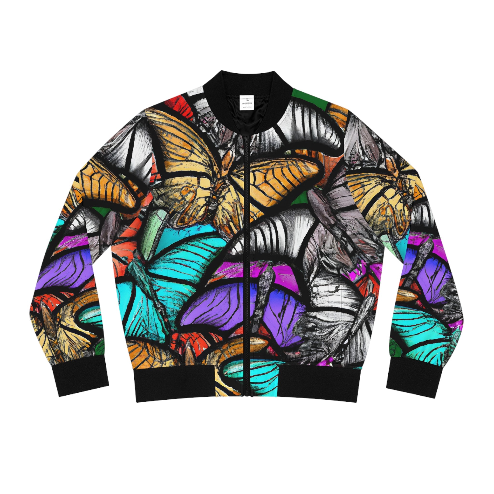 All Over Prints - Women's Butterfly Bliss Bomber Jacket - Acid Daddy