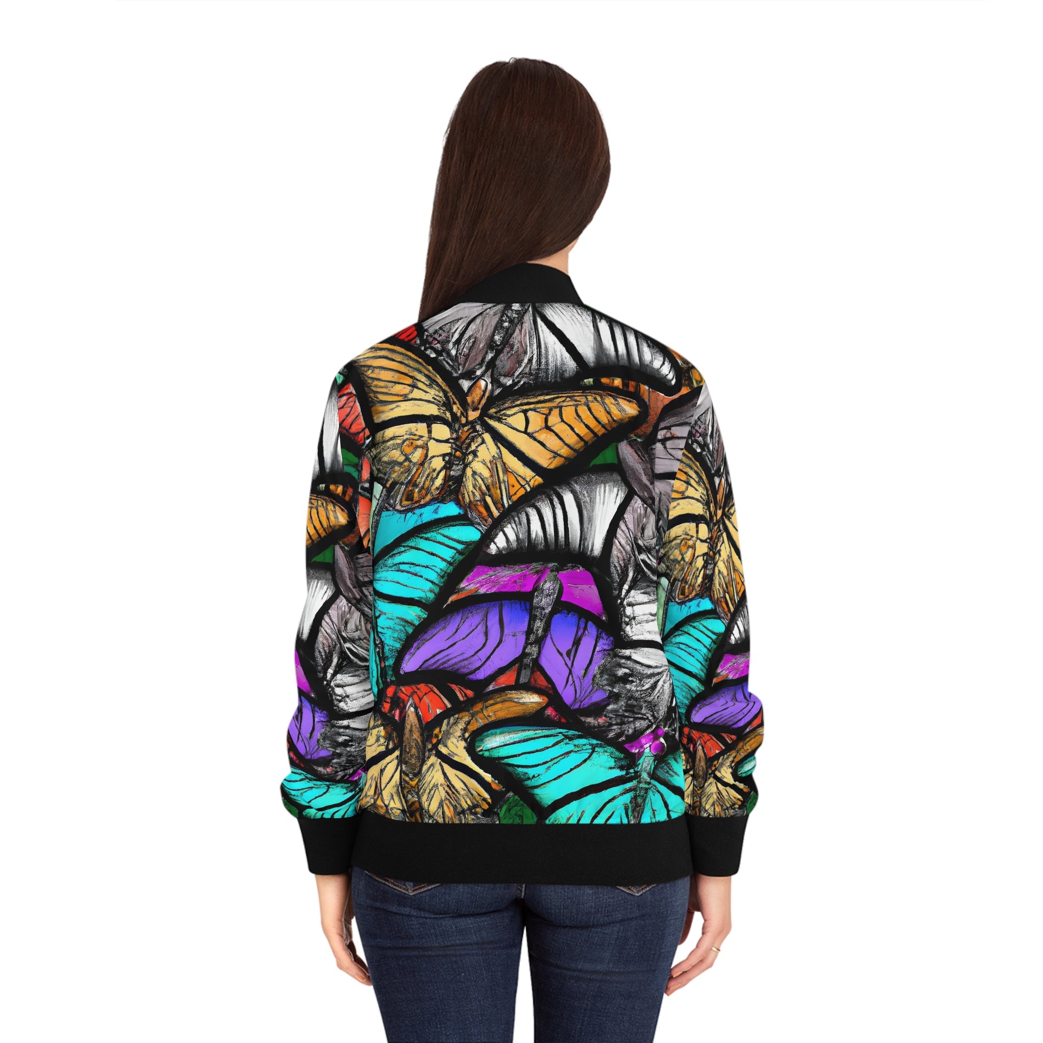 All Over Prints - Women's Butterfly Bliss Bomber Jacket - Acid Daddy