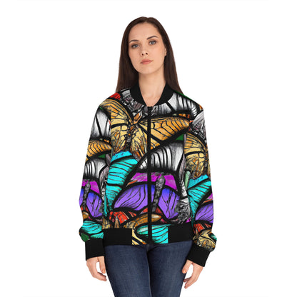 All Over Prints - Women's Butterfly Bliss Bomber Jacket - Acid Daddy