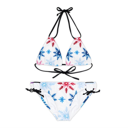 Festival Gear - All Over Prints - Women's Colorado Snowflakes Strappy Bikini - Acid Daddy