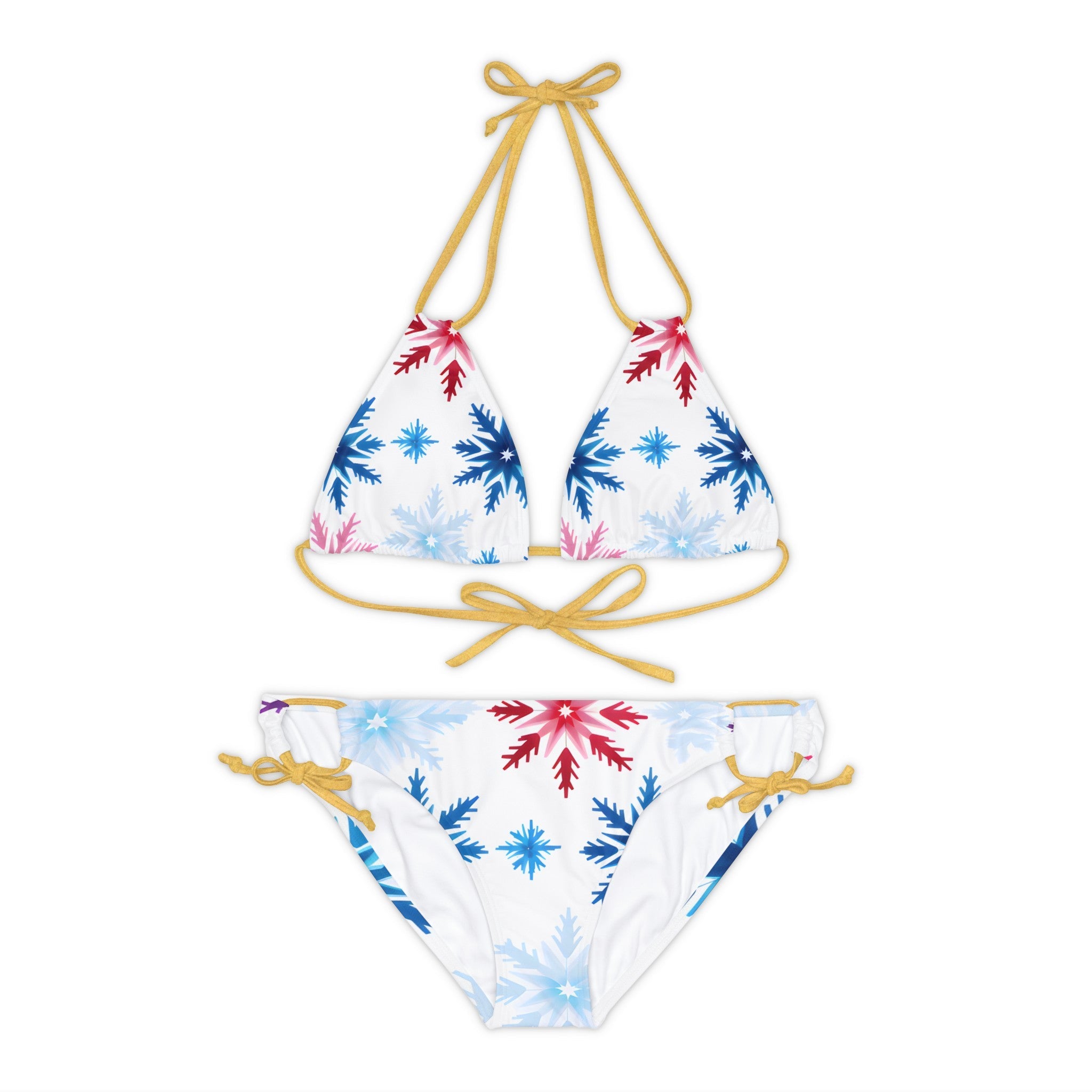 All Over Prints - Women's Colorado Snowflakes Strappy Bikini - Acid Daddy