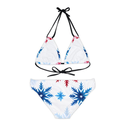 Festival Gear - All Over Prints - Women's Colorado Snowflakes Strappy Bikini - Acid Daddy