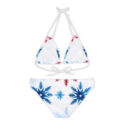 All Over Prints - Women's Colorado Snowflakes Strappy Bikini - Acid Daddy