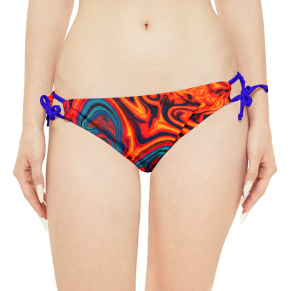 All Over Prints - Women's Eccentric Orange Strappy Bikini - Acid Daddy