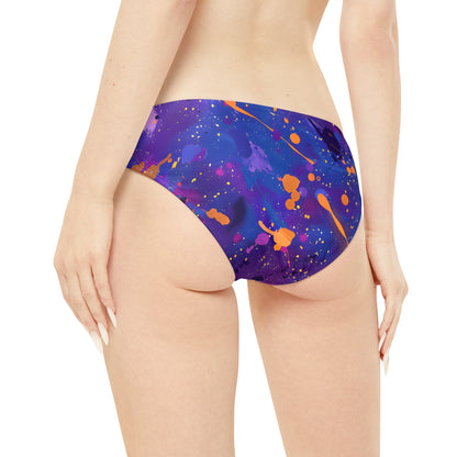 All Over Prints - Women's Electric Violet Gold Strappy Bikini - Acid Daddy