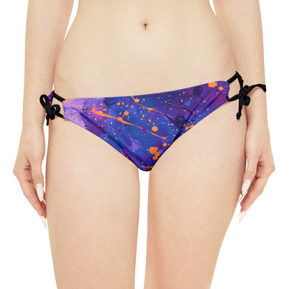 All Over Prints - Women's Electric Violet Gold Strappy Bikini - Acid Daddy