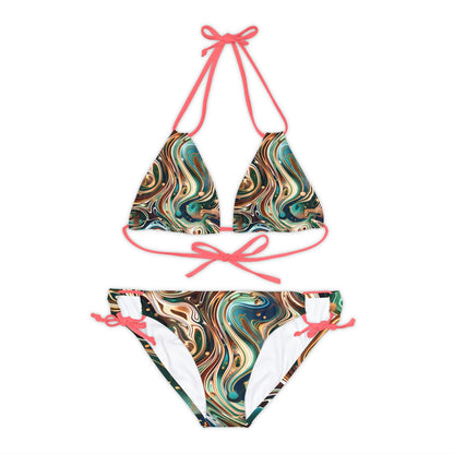 All Over Prints - Women's Emerald Sapphire Strappy Bikini - Acid Daddy