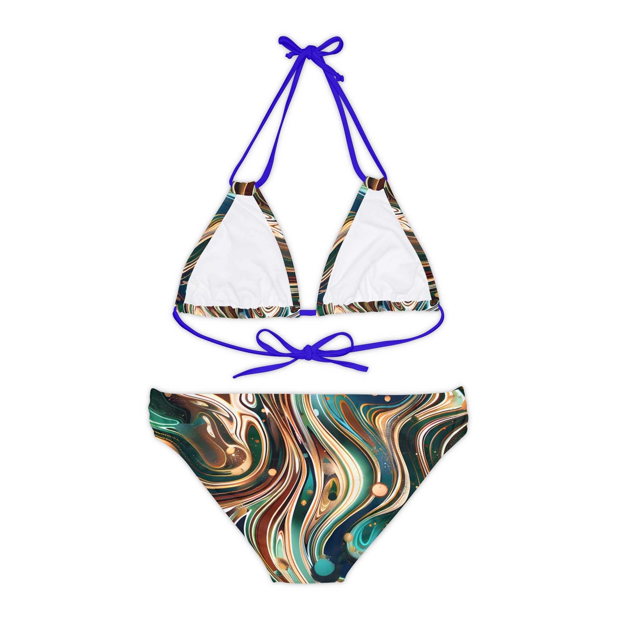 All Over Prints - Women's Emerald Sapphire Strappy Bikini - Acid Daddy