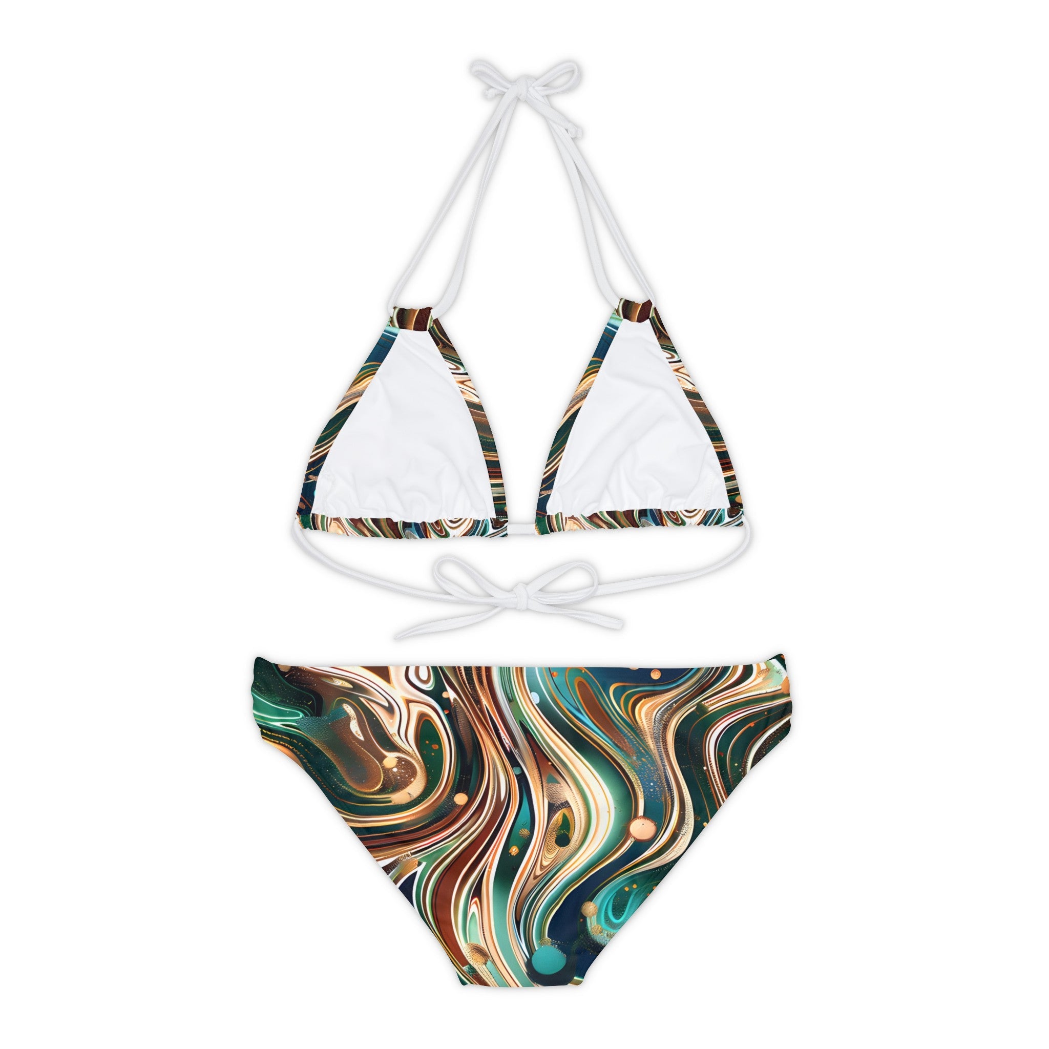 All Over Prints - Women's Emerald Sapphire Strappy Bikini - Acid Daddy