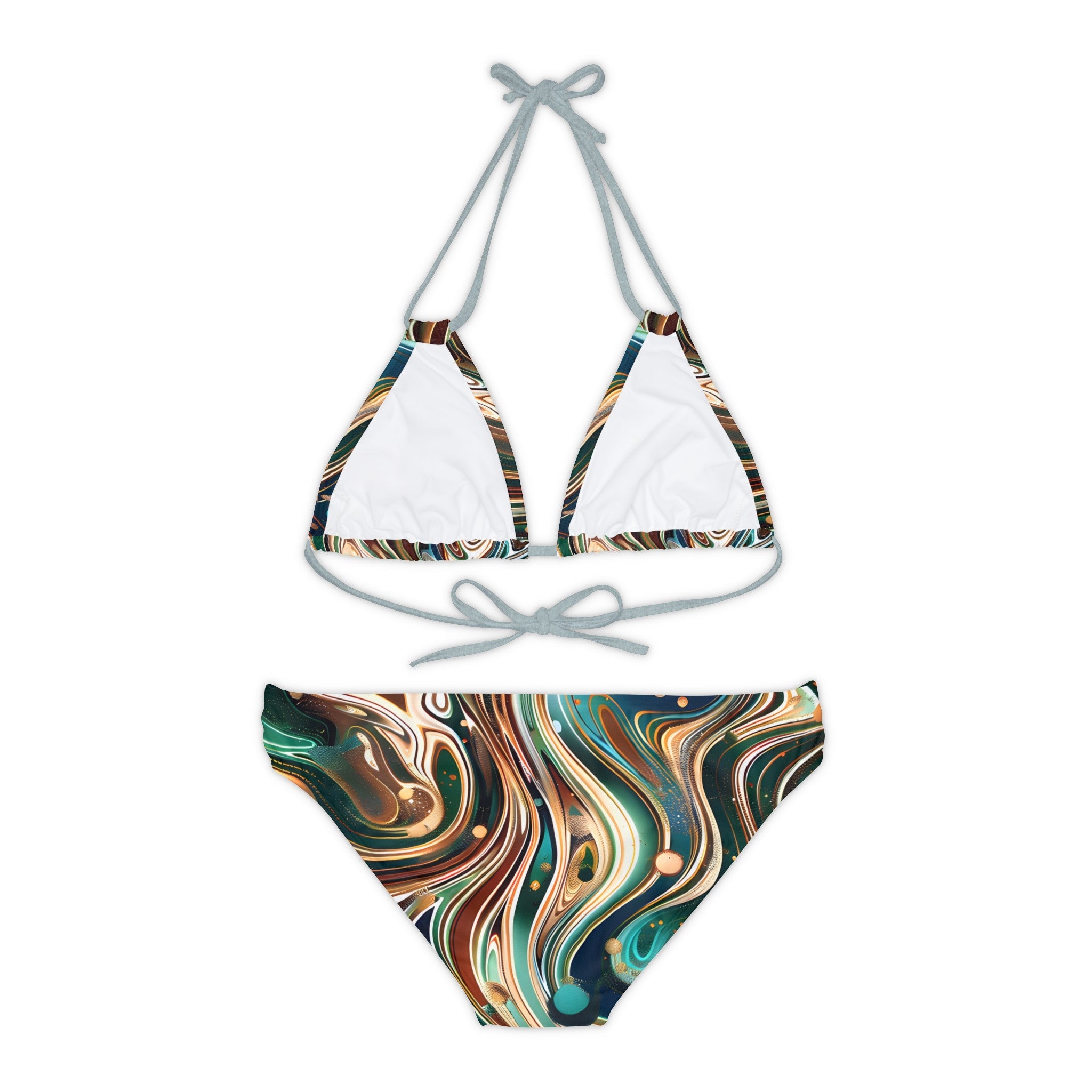 All Over Prints - Women's Emerald Sapphire Strappy Bikini - Acid Daddy