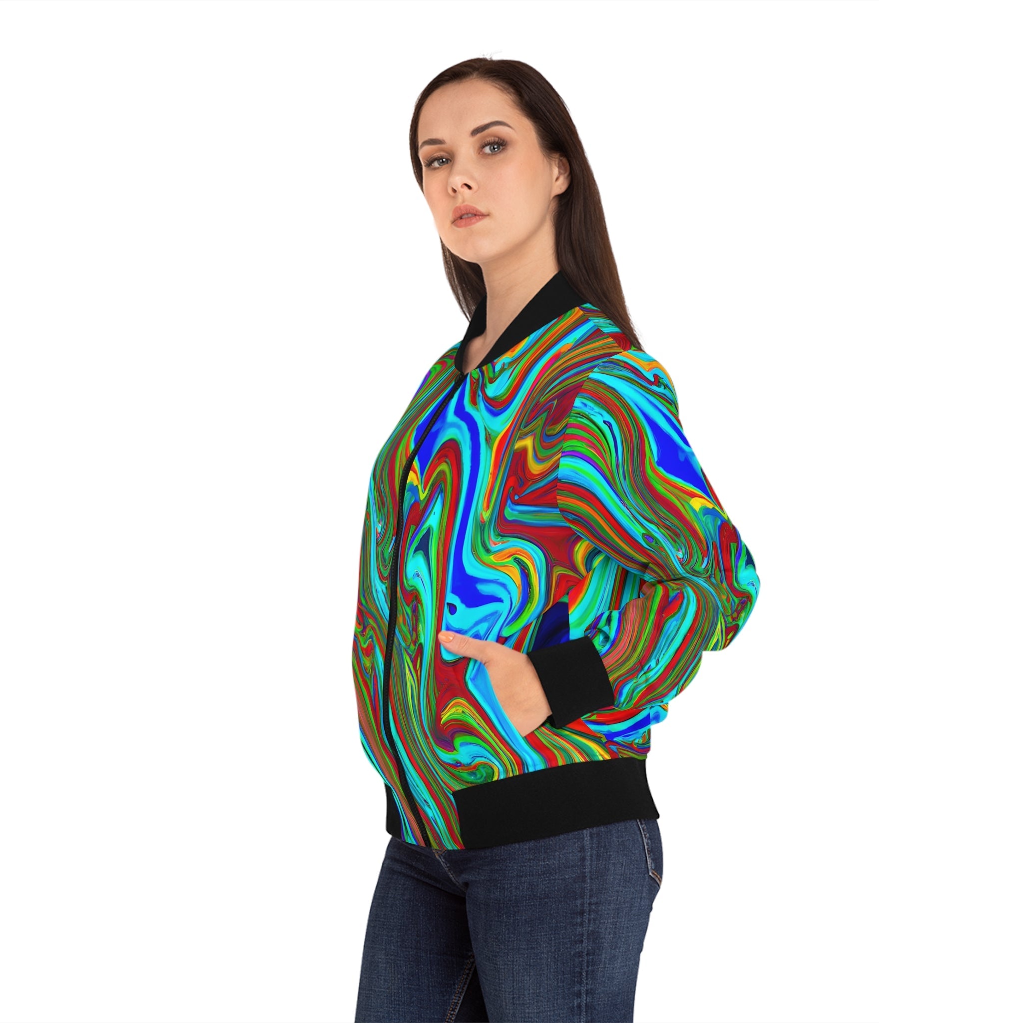 All Over Prints - Women's Euphoric Bomber Jacket - Acid Daddy