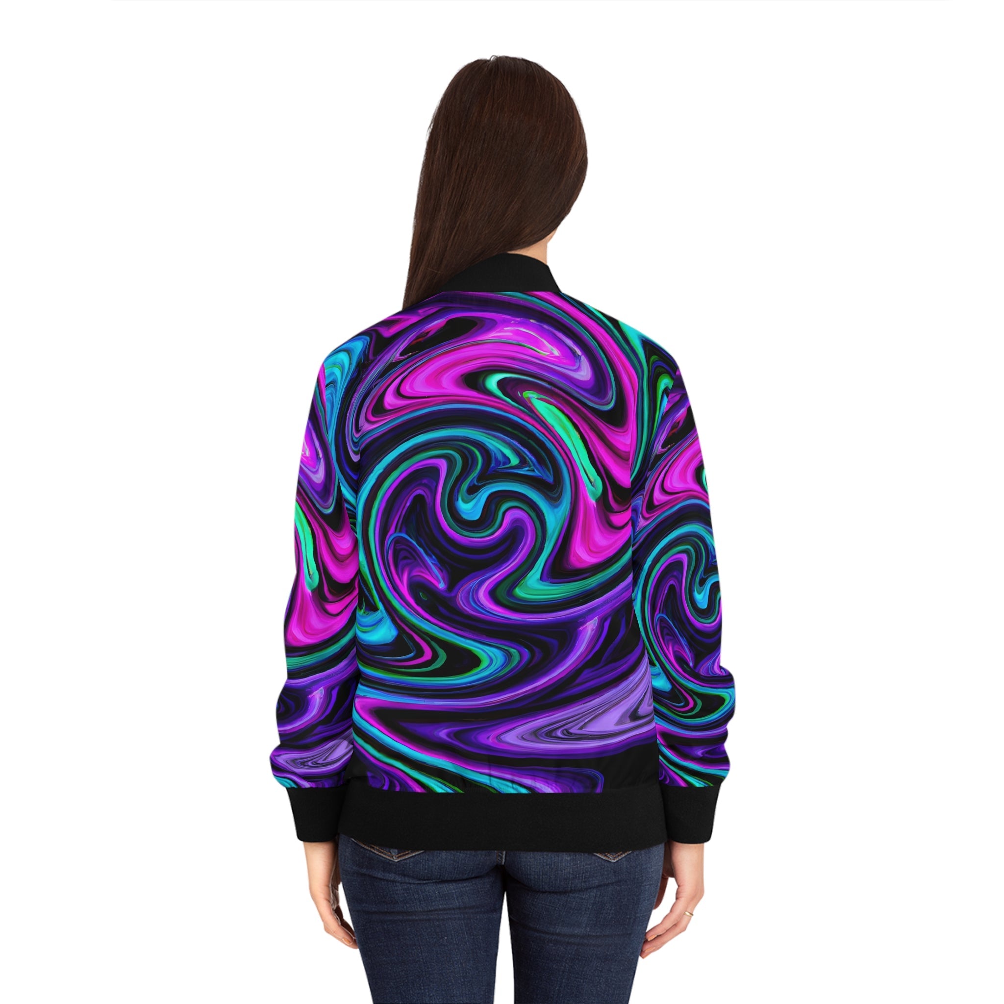 All Over Prints - Women's Glow Up Bomber Jacket - Acid Daddy