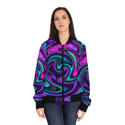 All Over Prints - Women's Glow Up Bomber Jacket - Acid Daddy