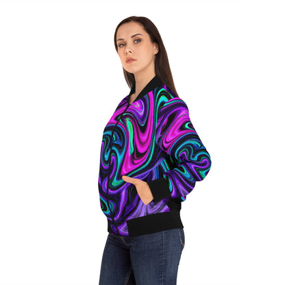 All Over Prints - Women's Glow Up Bomber Jacket - Acid Daddy