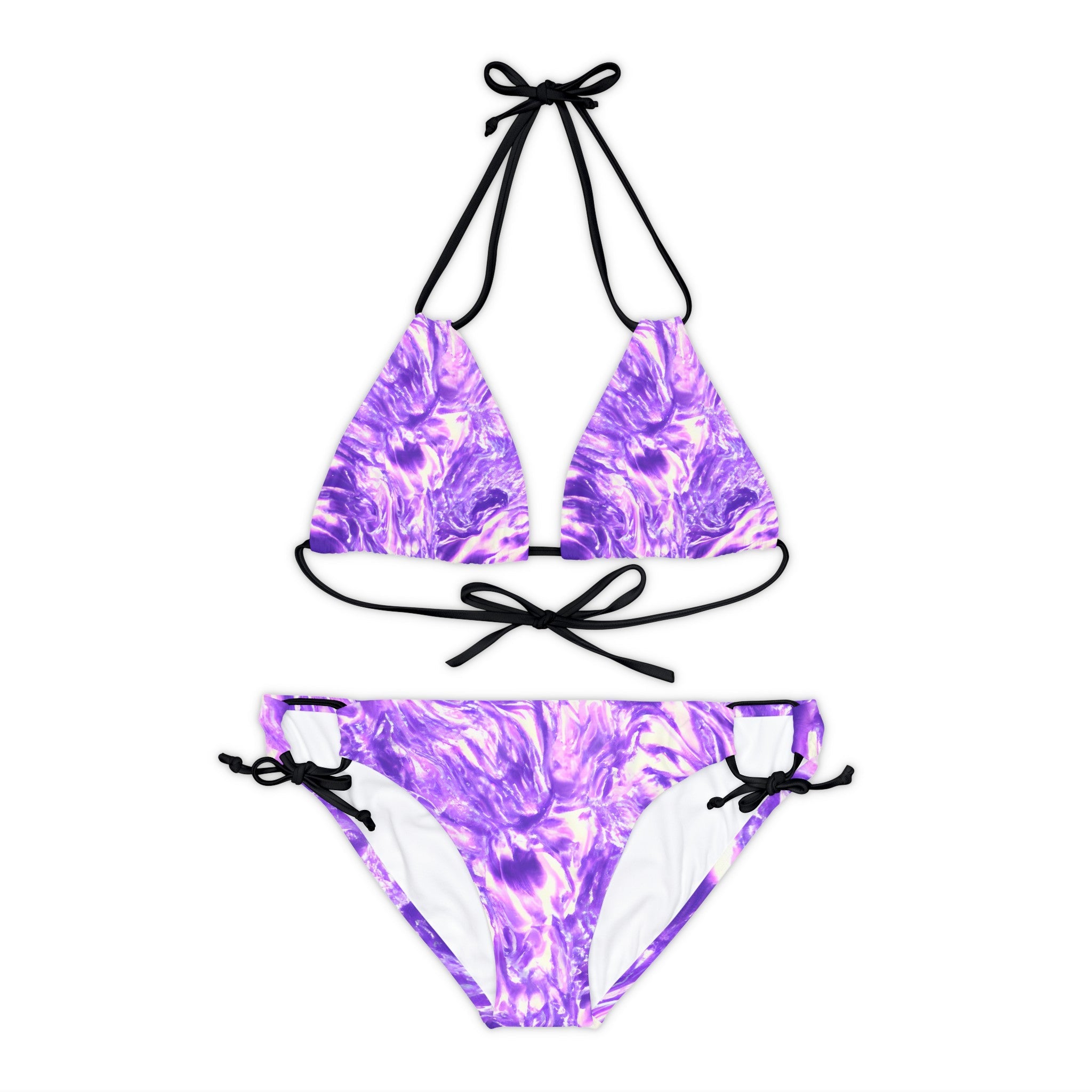 Festival Gear - All Over Prints - Women's Lavender Mist Strappy Bikini - Acid Daddy