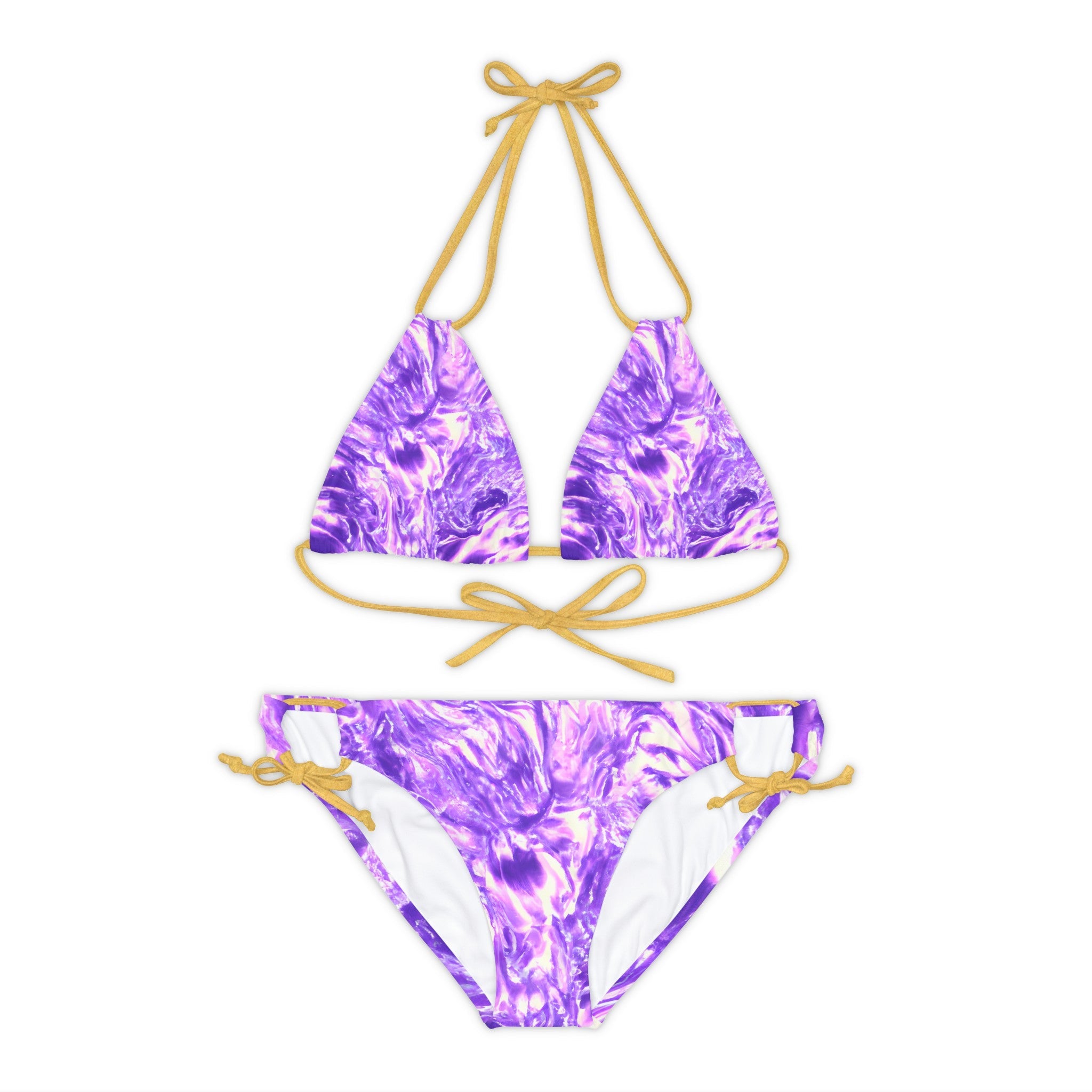 All Over Prints - Women's Lavender Mist Strappy Bikini - Acid Daddy