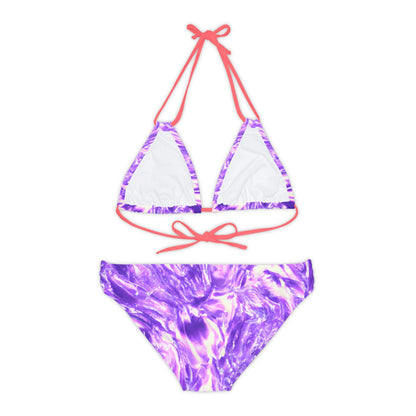 All Over Prints - Women's Lavender Mist Strappy Bikini - Acid Daddy