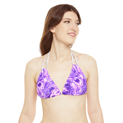 Festival Gear - All Over Prints - Women's Lavender Mist Strappy Bikini - Acid Daddy