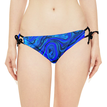 All Over Prints - Women's Liquid Blue Ice Strappy Bikini - Acid Daddy